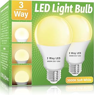Wiyifada 3 Way LED Light Bulbs 2 Pack