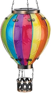 Hot Air Balloon Solar Lantern - Outdoor Decor (Rainbow)