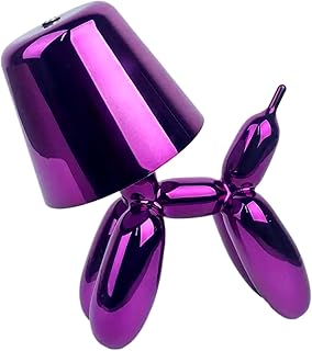 Balloon Dog Statue Table Lamp - Rechargeable Light (Purple)