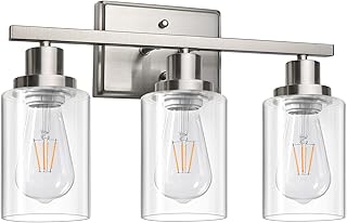 Clear Glass 3-Light Bathroom Vanity Light