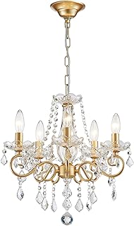 Mini Crystal Chandelier, Golden