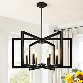 25" Modern Black Chandelier