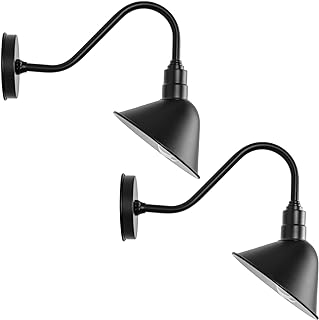 8in Barn Gooseneck Light, Vintage Style, 2-Pack