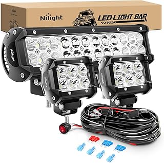 Nilight 12" LED Light Bar & 4" Pods