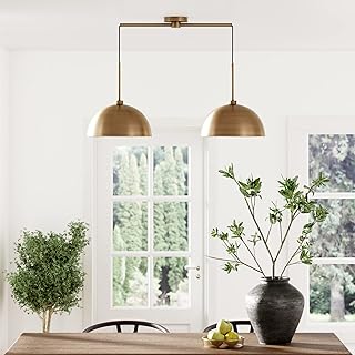 Modern 2-Light Brass Pendant Light
