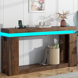 Loomie 63" Console Table with LED Lights & Power Outlet