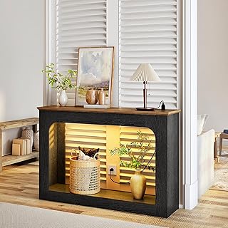 47.2” Console Table with Charging Station & LED Lights