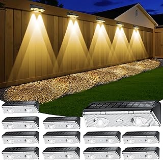 LED Fence Lights, 12 Pack, 9 Color Modes
