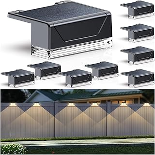 Solar Fence Lights, 8 Pack, 3 Modes