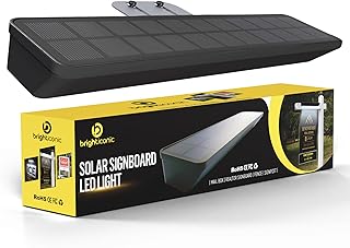 Brighticonics Solar Address Sign, Waterproof, Cold White