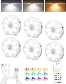 EZVALO 6-Pack Under Cabinet Lighting - Rechargeable Motion Sensor Puck Lights