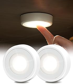 EZVALO LED Puck Lights - Rechargeable Touch Light, 2.5'' Mini Tap Lights, 2 Pack