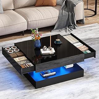 33.9" LED Coffee Table with Storage