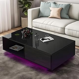 COSVALVE 43.3" LED Coffee Table with Storage