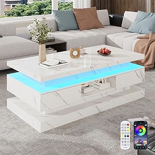 47.2" High Glossy LED Coffee Table