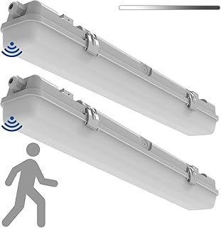 2FT Motion Sensor LED Vapor Tight Light, 10W/20W, Waterproof, 2-Pack