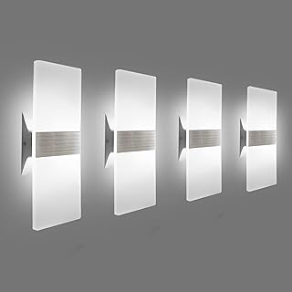 KICAAO Modern Wall Sconces, 4 Pack LED Up Downlight, Cool White 6000K
