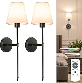 NIORSUN Battery Operated Wall Sconce, 2 Pack Dimmable Lights