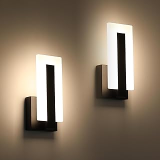 Joosenhouse Modern LED Wall Sconces, 2 Pack 3000K Warm White