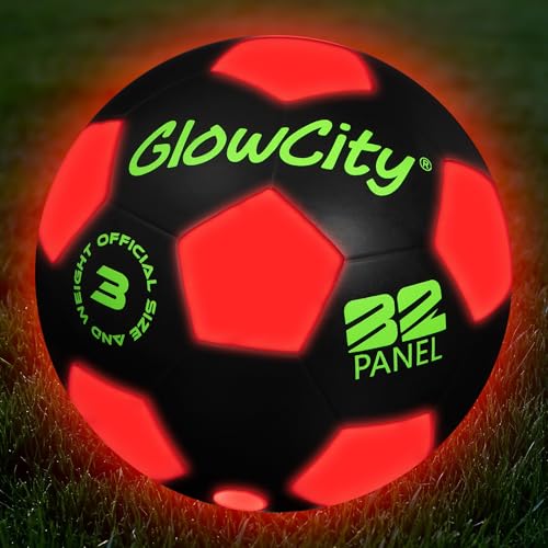 GlowCity LED Light-Up Soccer Ball, Size 3
