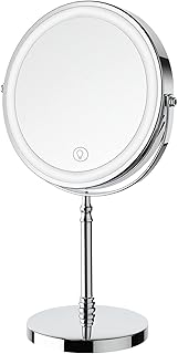 Lighted Makeup Mirror, 3000 mAh Rechargeable Double Sided 1x/10x