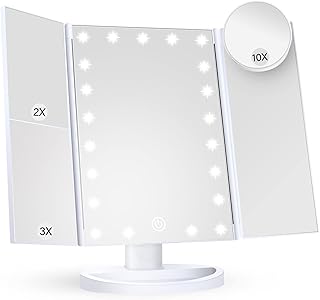 HUONUL Makeup Mirror Vanity Mirror with Lights, 2X, 3X, 10X Magnification