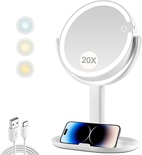 Makeup Mirror with Lights, 20X Magnifying Mirror with Light