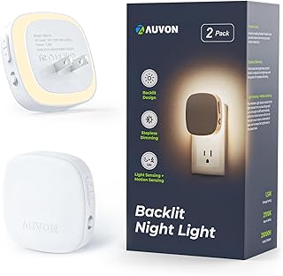 AUVON LED Night Light with Motion Sensor, 2 Pack