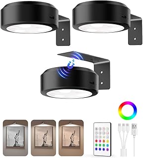 EZVALO Wireless Wall Picture Lights, Rechargeable Magnetic LED Lights, Remote Dimmable (3 Pack)
