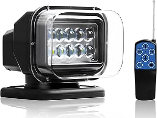 Remote Search Lights for Truck - 360 Rotating LED Spotlight (Black)