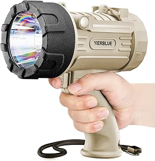 YIERBLUE Rechargeable Spotlight - 99,000 Lumen Handheld Flashlight with Stand