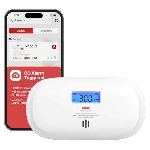 X-Sense Smart Carbon Monoxide Detector with App Control and LCD Display