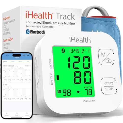 iHealth Track Smart Upper Arm Blood Pressure Monitor with Wide Range Cuff