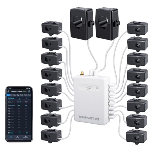 Smart Home Energy Monitor with 16 Circuit Sensors for Real-Time Power and Cost Tracking