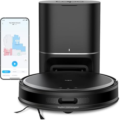 Tapo Ultra-Slim LiDAR Robot Vacuum and Mop with Self-Emptying Dock