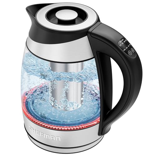 Chefman Electric Kettle with Temperature Control and Removable Tea Infuser