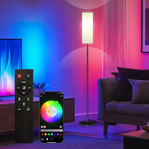 Smart LED Floor Lamp with App Control and RGB Lighting