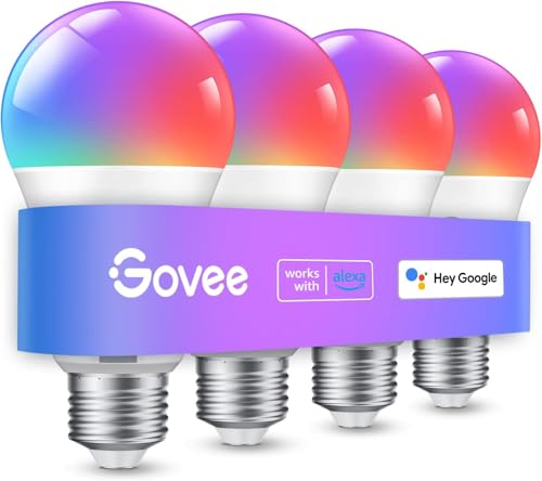 Govee Smart Color Changing LED Light Bulbs - 4 Pack
