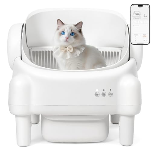 Open-Top Automatic Self-Cleaning Litter Box with App Control