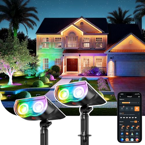Linkind Smart Solar Spot Lights with App and Voice Control (2 Pack)