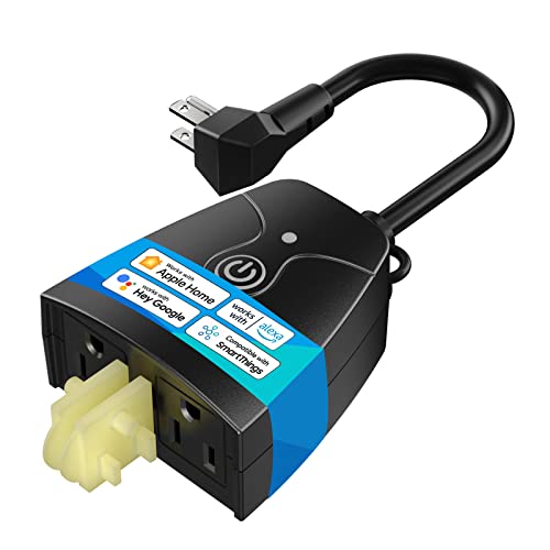 meross Dual Outdoor Smart Plug with Weatherproof Design and Voice Control