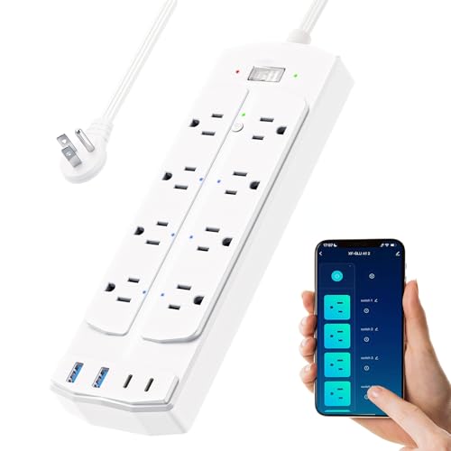 6-Outlet Smart Power Strip with 4 USB Ports and Remote Control