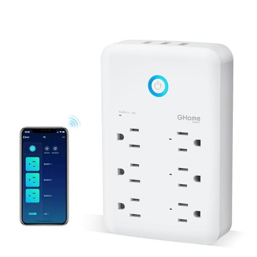 GHome Smart Power Strip with 3 Smart Outlets and 3 USB Ports