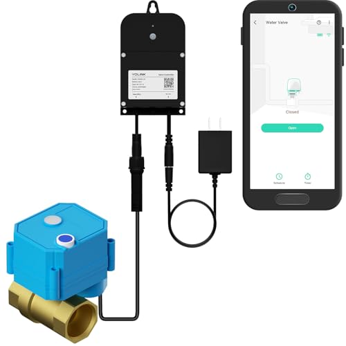 YoLink Wireless Smart Motorized Brass Valve with Leak Sensor Support