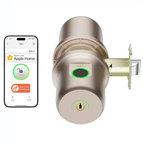 ThorBolt GK1 HomeKit Fingerprint Door Knob, Titanium