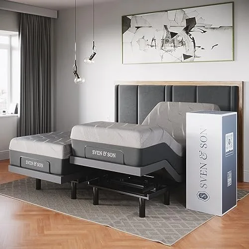 Sven & Son Classic Split King Adjustable Base + Hybrid Mattress