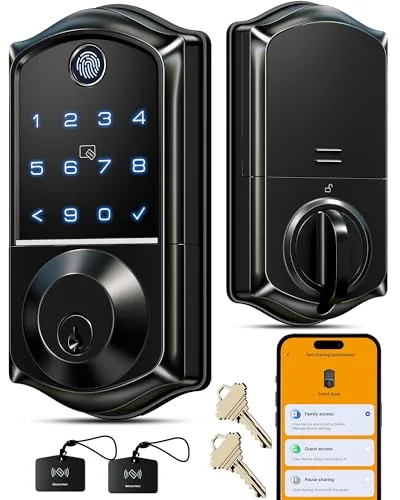 Veise VE017 Fingerprint Smart Lock Matte Black