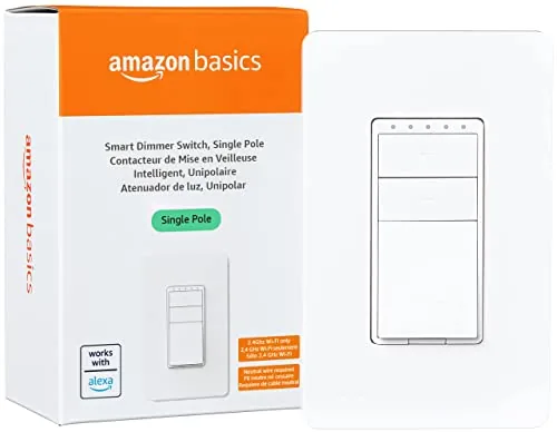 Amazon Basics Smart Dimmer Switch, Single Pole, Works with A