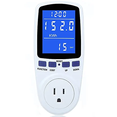 MECHEER Watt Power Meter Plug with Backlight 7 Modes