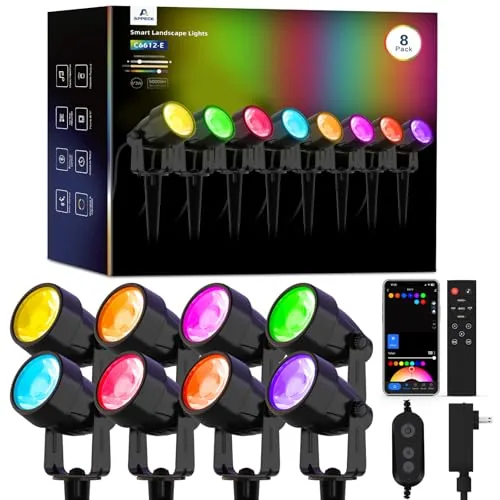 APPECK RGBW Landscape Spotlights 8-Pack App Control